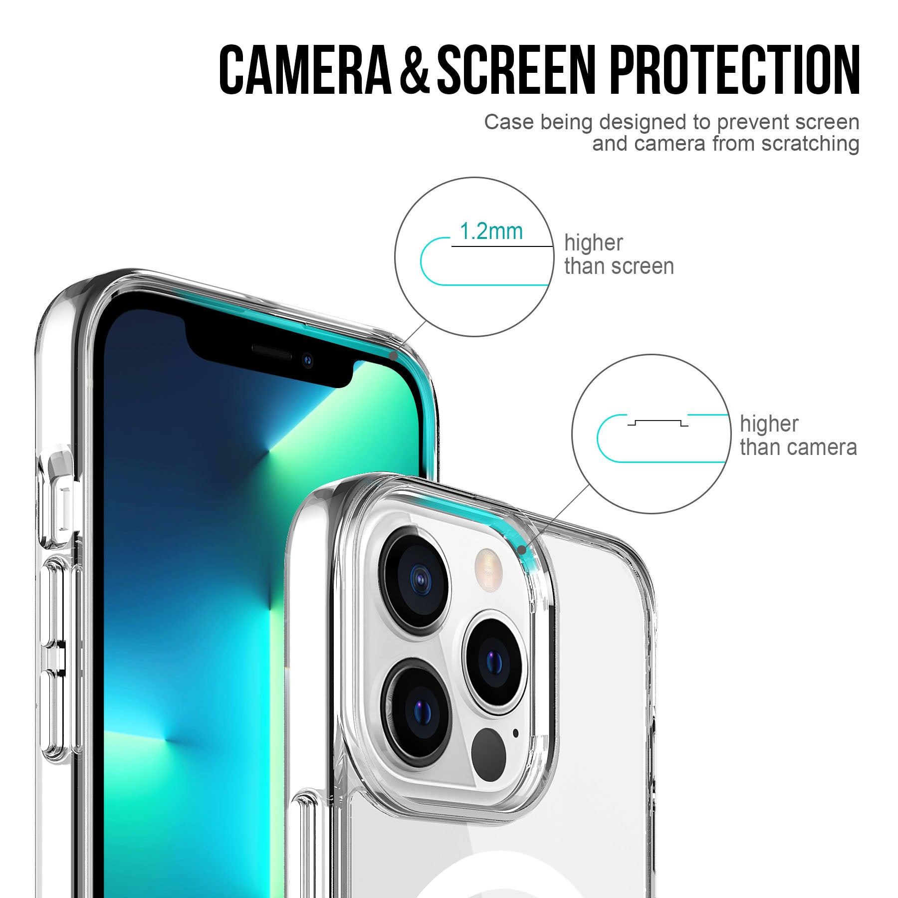 ZEOS KLARITY-MS Magnetic Protective Clear CASE for iPhone 13 Pro - Zeosmobile.com