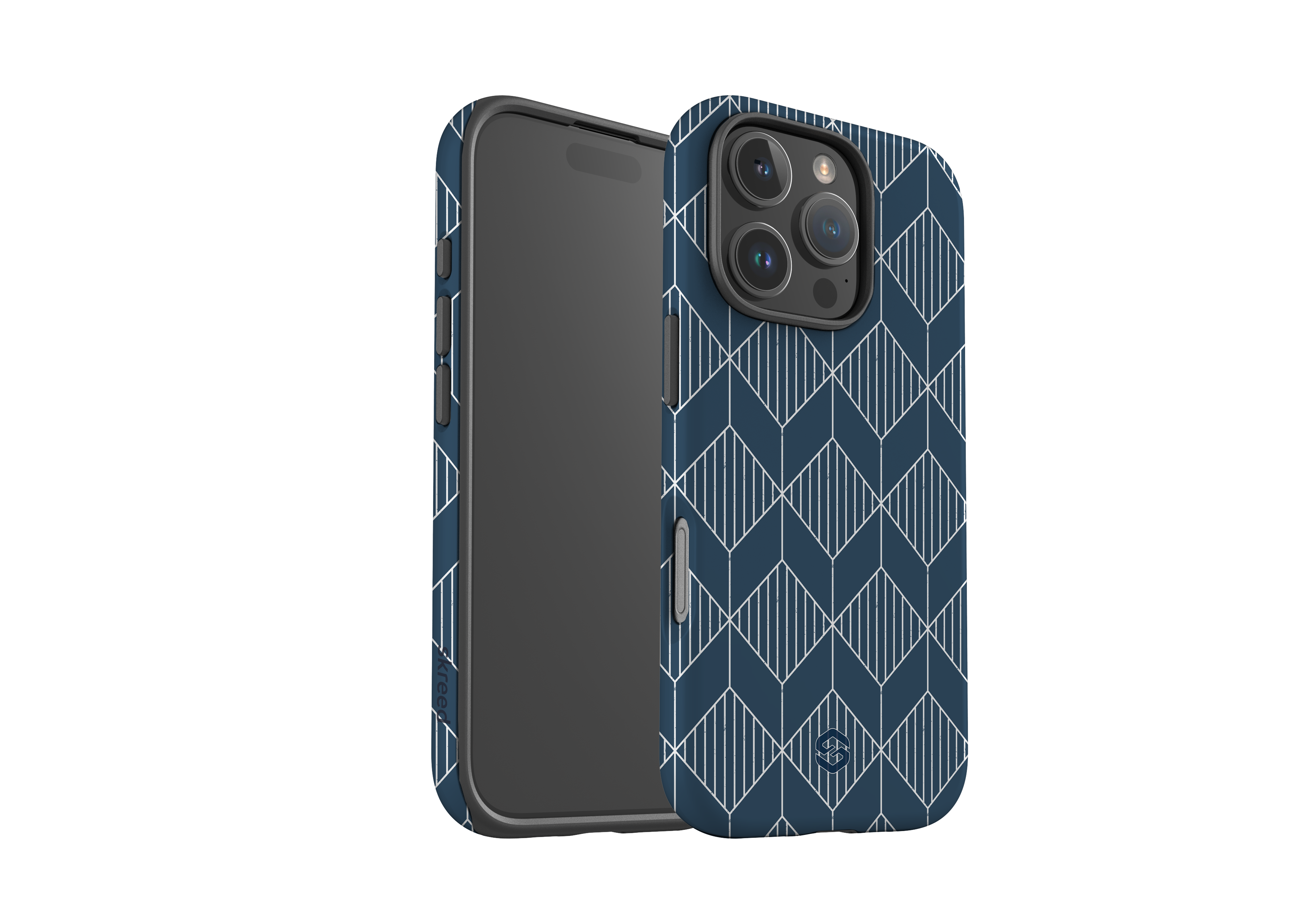 Navy Grid Case - iPhone 16 Series