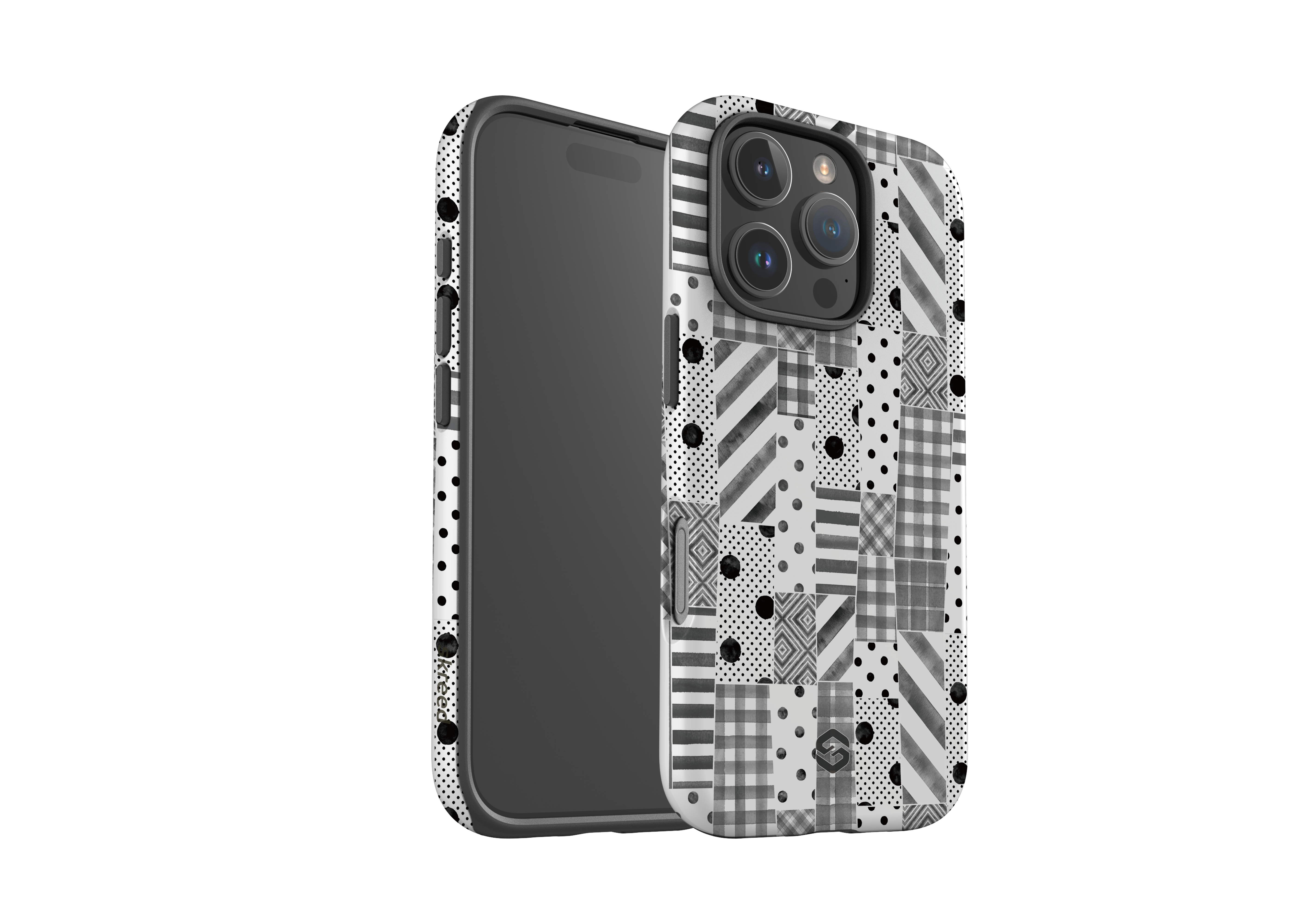 Monochrome Patchwork Case - iPhone 16 Series