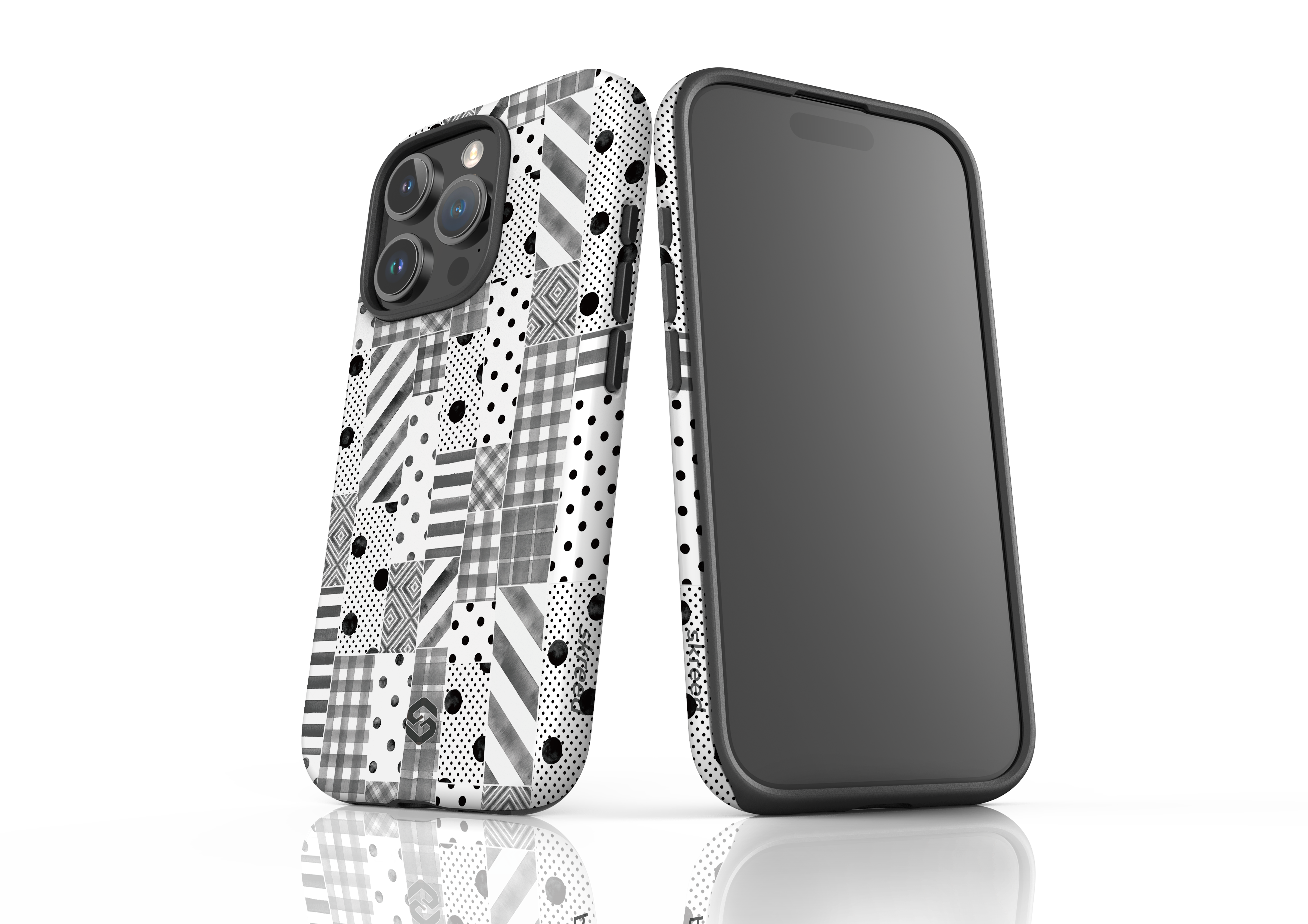 Monochrome Patchwork Case - iPhone 16 Series